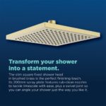Bristan ABS 200mm Square Fixed Head Brushed Brass