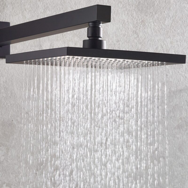 Bristan ABS 200mm Square Fixed Head Black
