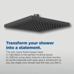 Bristan ABS 200mm Square Fixed Head Black
