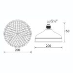 Bristan Traditional 200mm Round Fixed Head