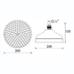 Bristan Traditional Shower Rose 200mm Gold