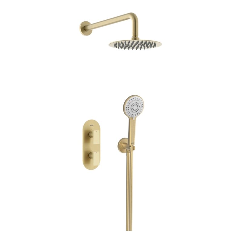 Bristan Frammento Concealed Dual Control Shower Pack 2 Brushed Brass Bristan Frammento Concealed Dual Control Shower Pack 2 Brushed Brass