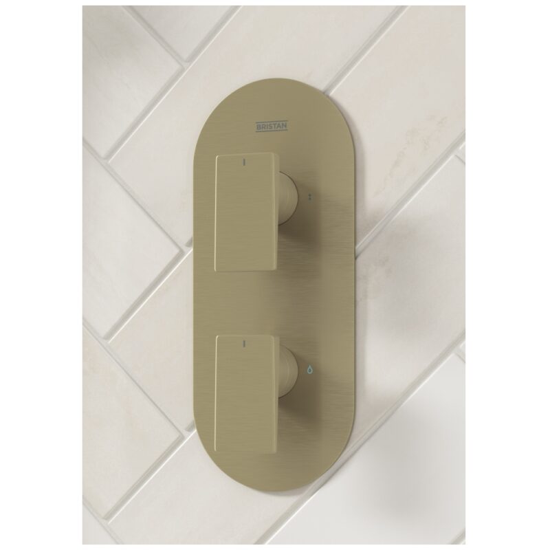 Bristan Frammento Brushed Brass Concealed Dual Control Shower Pack