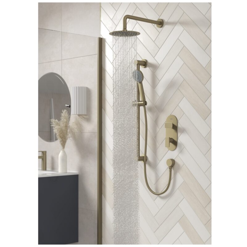 Bristan Frammento Brushed Brass Concealed Dual Control Shower Pack