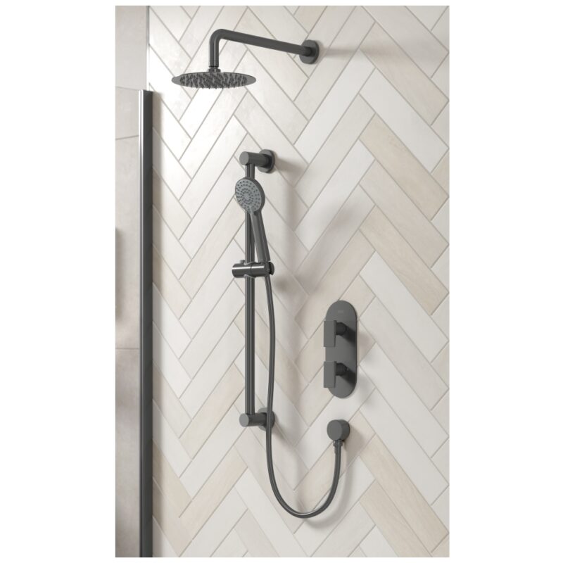Bristan Frammento Gun Metal Grey Concealed Dual Control Shower Pack