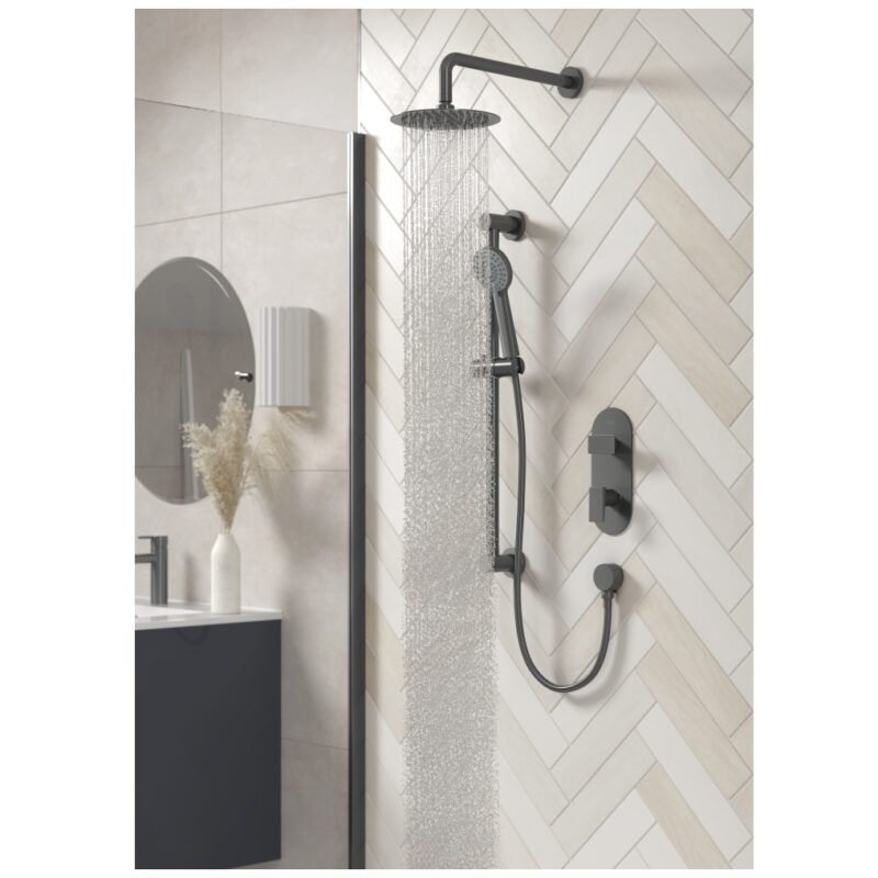 Bristan Frammento Gun Metal Grey Concealed Dual Control Shower Pack