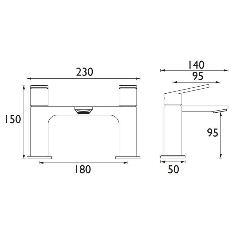 Bristan Frammento Bath Filler Tap Black