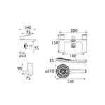 Bristan Frammento Bath Shower Mixer Tap Gun Metal Grey