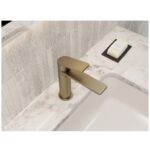 Bristan Frammento Eco Start Basin Mixer with Clicker Waste Brushed Brass