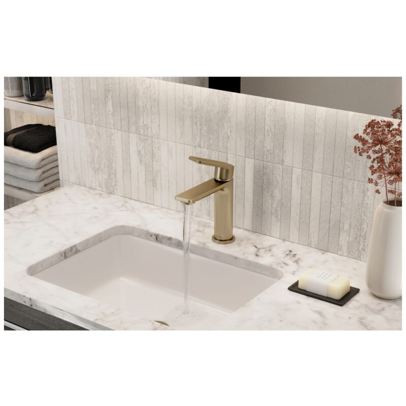 Bristan Frammento Eco Start Basin Mixer with Clicker Waste Brushed Brass
