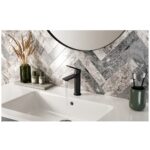 Bristan Frammento Eco Start Basin Mixer with Clicker Waste Black