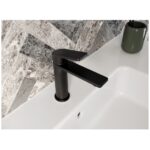 Bristan Frammento Eco Start Basin Mixer with Clicker Waste Black