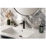 Bristan Frammento Eco Start Basin Mixer with Clicker Waste Black