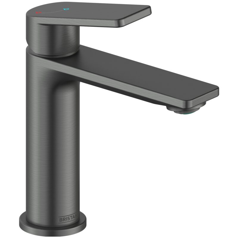 Bristan Frammento Eco Start Basin Mixer with Clicker Waste Gun Metal Bristan Frammento Eco Start Basin Mixer with Clicker Waste Gun Metal