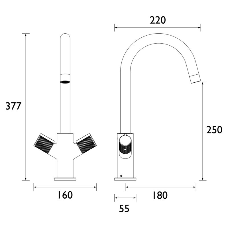 Bristan Fern Easyfit Sink Mixer Tap Black