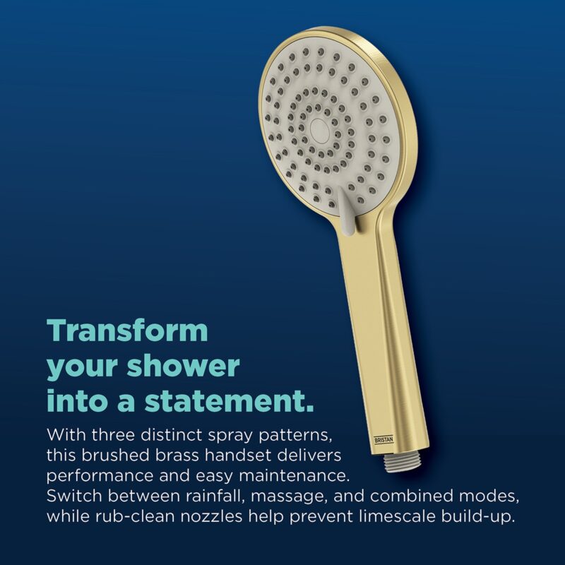 Bristan Multi Function Shower Handset Brushed Brass