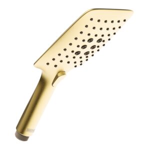 Bristan Large Square 3 Function Push Button Shower Handset Brushed Brass
