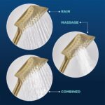 Bristan Large Square 3 Function Push Button Shower Handset Brushed Brass