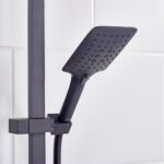 Bristan Large Square 3 Function Push Button Shower Handset Black