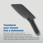Bristan Large Square 3 Function Push Button Shower Handset Black