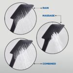 Bristan Large Square 3 Function Push Button Shower Handset Black
