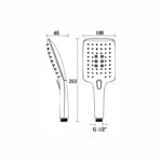 Bristan Large Square 3 Function Push Button Handset