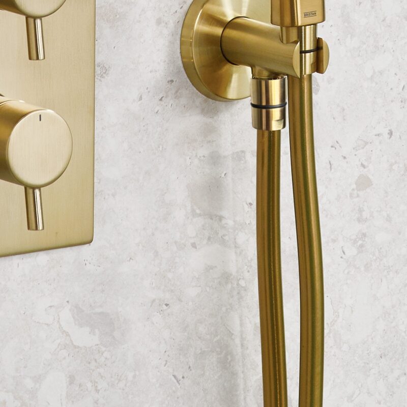 Bristan 1.5m Cone to Cone Smooth Shower Hose Brushed Brass