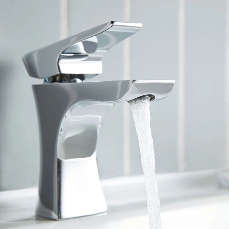 Bristan Hourglass Eco Start Chrome Basin Mixer Tap with Clicker Waste