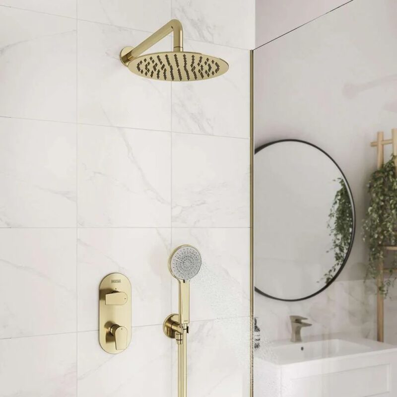 Bristan Hourglass Concealed Dual Control Shower Pack Brushed Brass