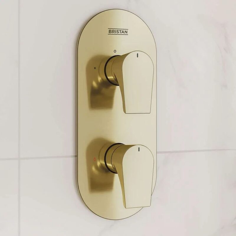 Bristan Hourglass Concealed Dual Control Shower Pack Brushed Brass