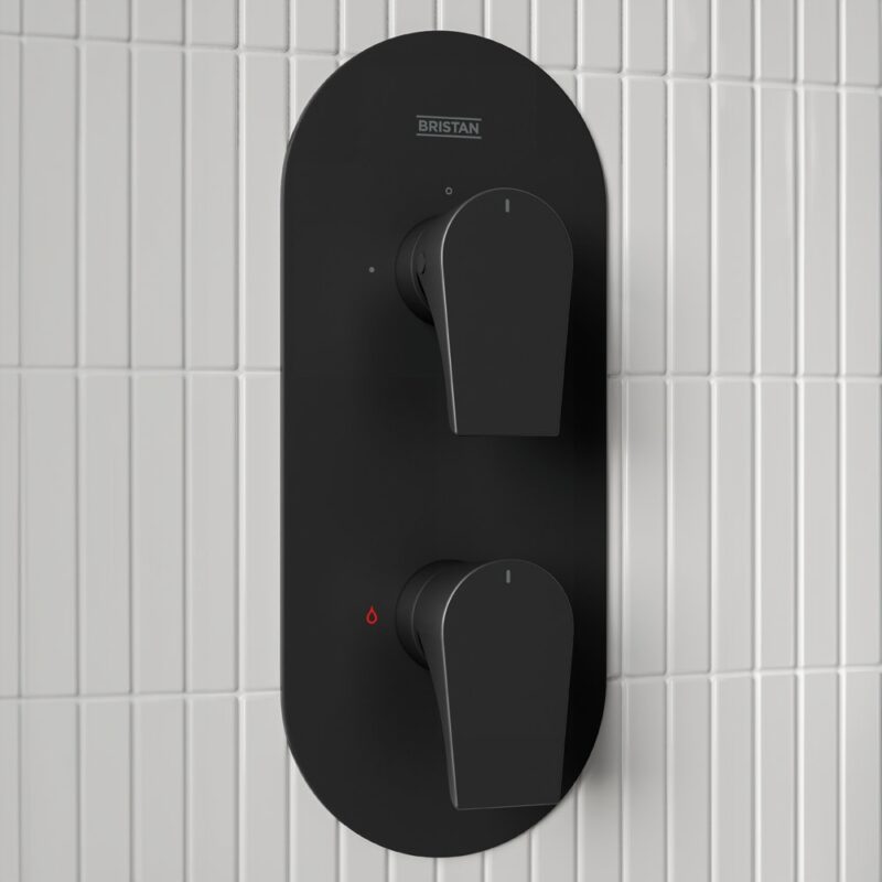 Bristan Hourglass Concealed Dual Control Shower Pack Black
