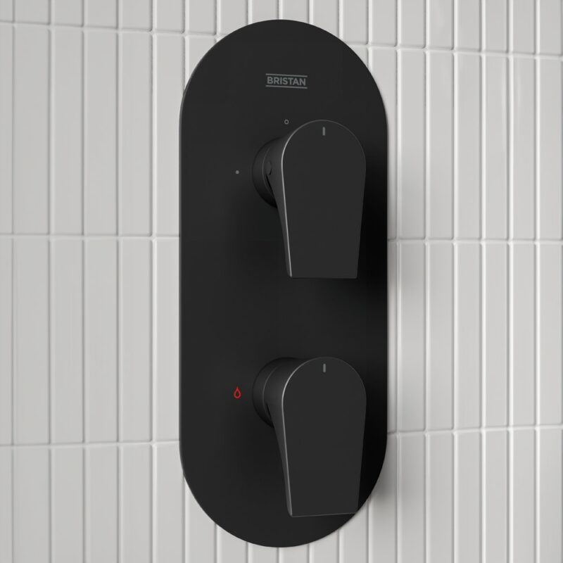 Bristan Hourglass Concealed Dual Control Shower Pack Black