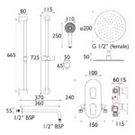 Bristan Hourglass Concealed Dual Control Shower Pack Chrome