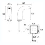 Bristan Infra Red Automatic Swan Basin Spout