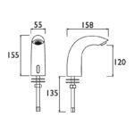 Bristan Infra Red Automatic Swan Basin Spout