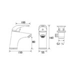 Bristan Java Basin Mixer with Clicker Waste
