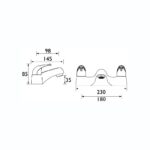 Bristan Java 2 Handle Bath Filler Tap