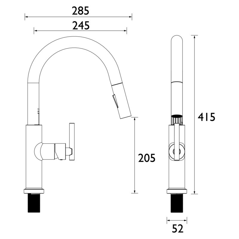 Bristan Jule Sink Mixer with Pull-Out Extending Hose & Eco Start