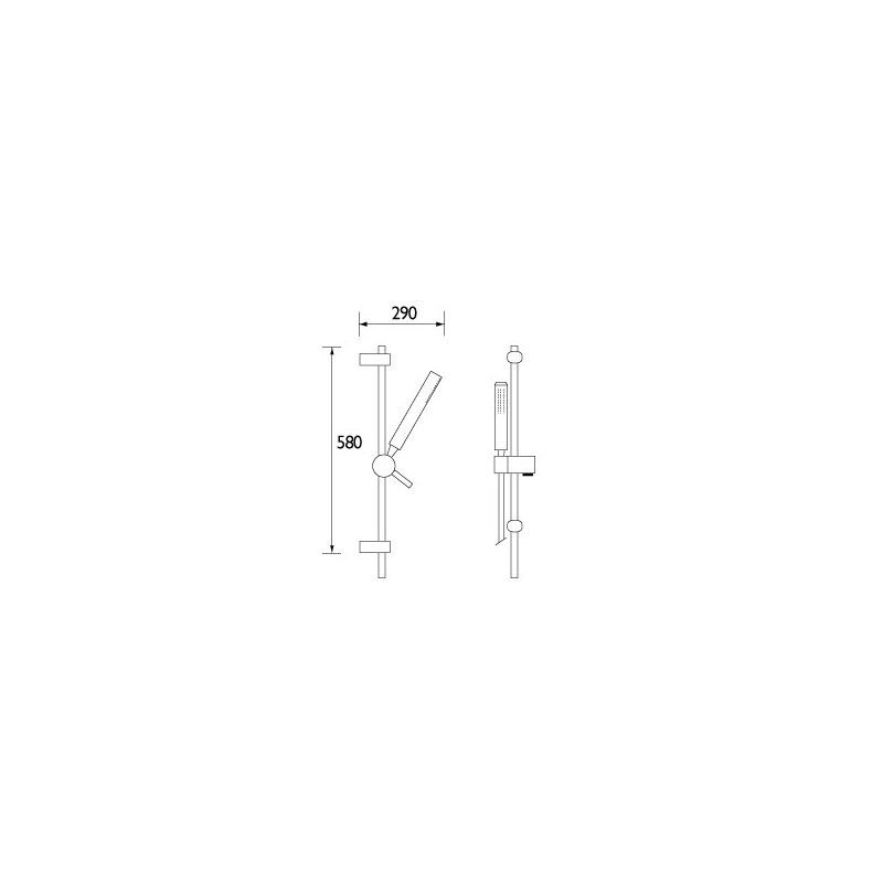 Bristan Qube Single Function Slide Bar Shower Kit