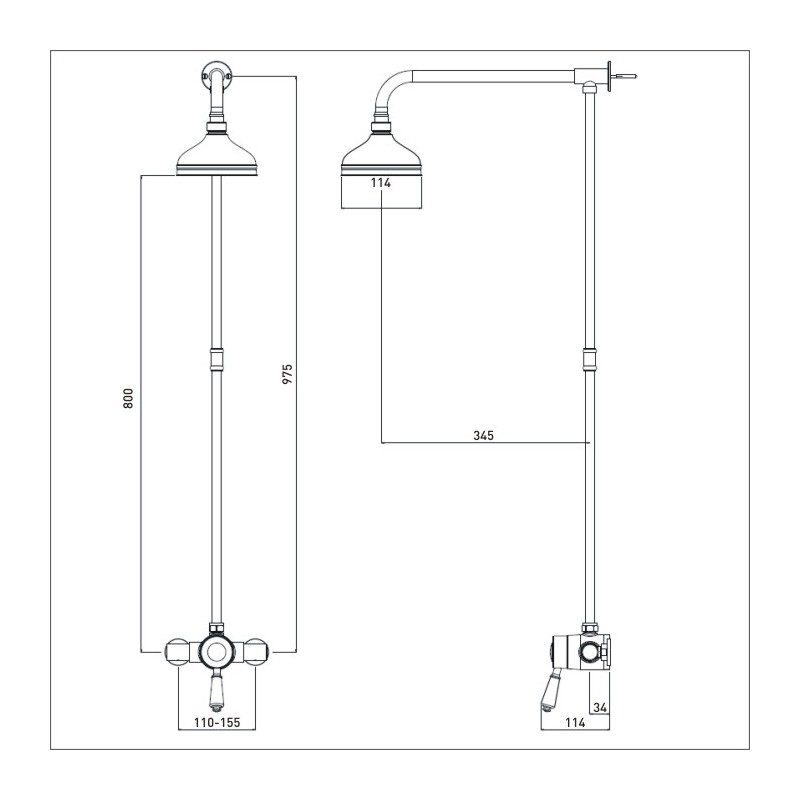 Bristan Colonial2 Thermostatic Shower Valve with Rigid Riser