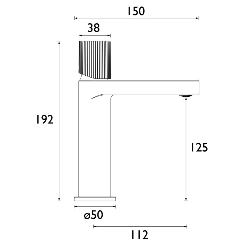 Bristan Liso Matt Black Basin Mixer Tap with Clicker Waste