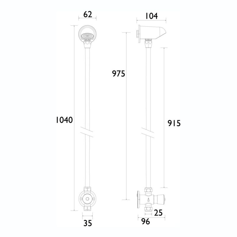 Bristan Gummers Exposed Timed Flow Shower with Fixed Head
