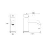 Bristan Mila Basin Mixer with Clicker Waste Black