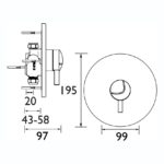 Bristan Opac Thermostatic Concealed Mini Valve with Chrome Lever
