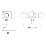 Bristan Gummers Opac Exposed Mini Shower Valve with Lever Chrome