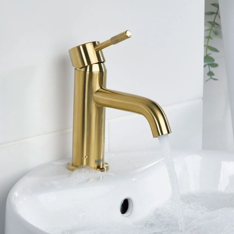 Bristan Molida Brushed Brass Eco Start Basin Mixer Tap