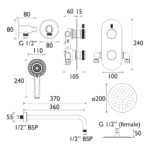 Bristan Molida Concealed Dual Control Shower Pack 2 Chrome