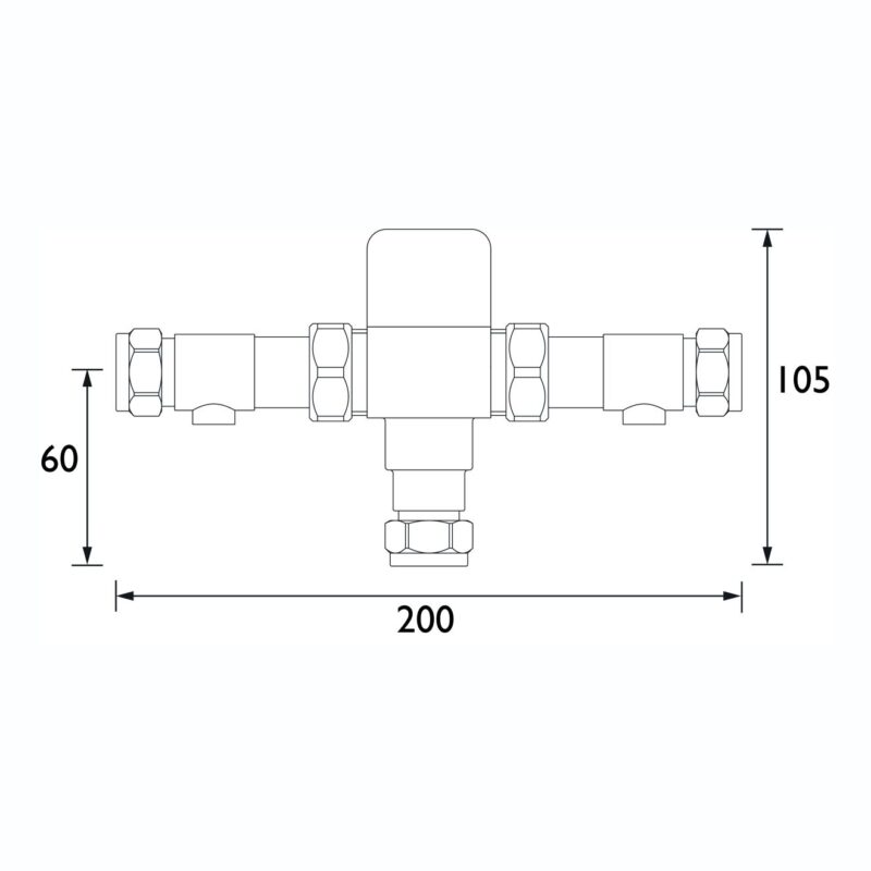 Bristan Gummers 15mm TMV3 Thermostatic Mixing Valve with Isolation