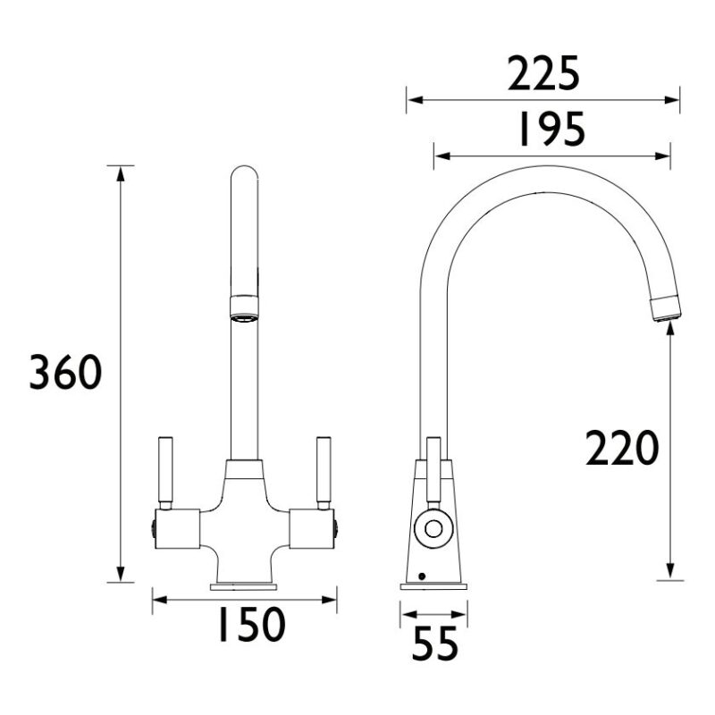 Bristan Monza Easyfit Kitchen Sink Mixer Tap Brushed Brass