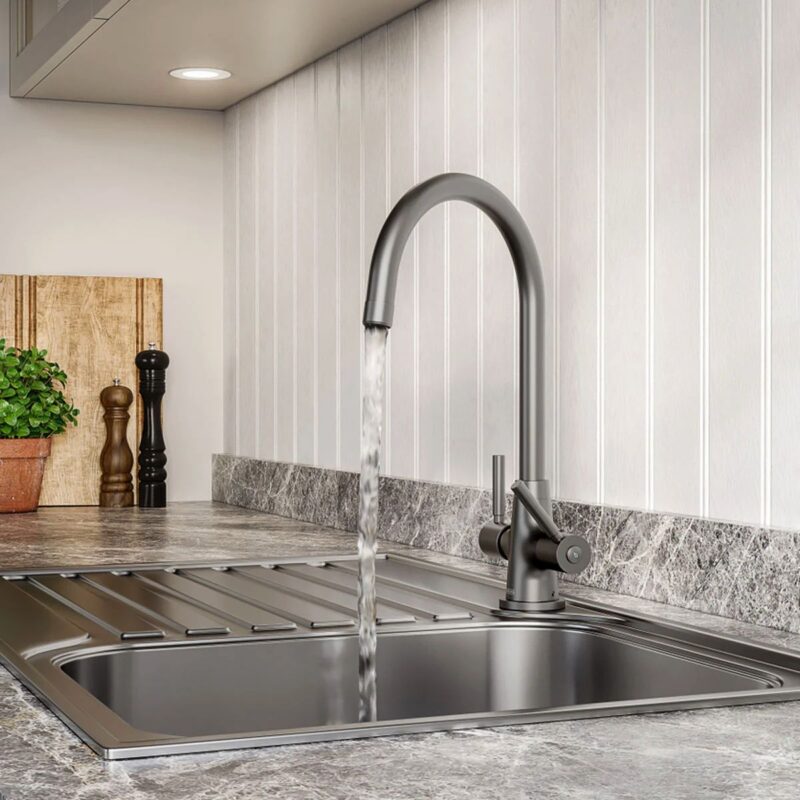 Bristan Monza Easyfit Kitchen Sink Mixer Tap Gun Metal Grey